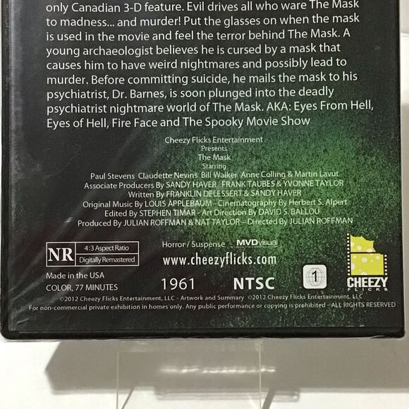 The Mask DVD Canadian 3-D Supernatural Horror Glasses Included - Picture 4 of 4